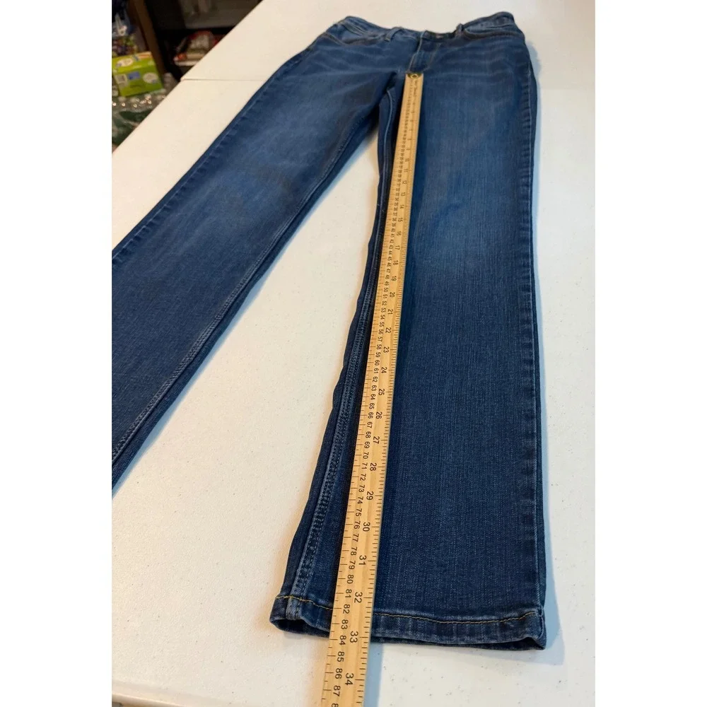 Wrangler Womens High Rise True Straight Jeans Dark Wash Denim 6x32 10MT1STST